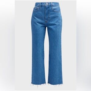 Frame Le Jane Crop Raw-Hem Jeans in Meadow